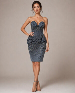 mandalay beaded dress Vintage Y2K Mandalay Beaded Lace Midi Dress: Gothic Fairycore, Size M-L